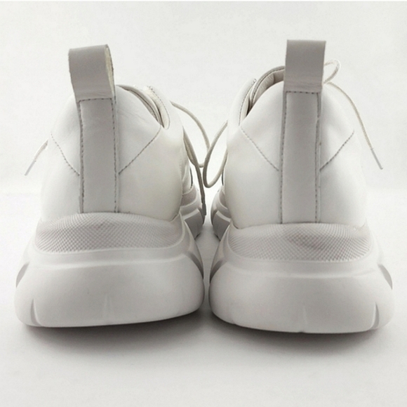 J/SLIDES Women's Knockout Sneakers White Leather Platform Chunky Y2K Size  9M - Picture 9 of 14